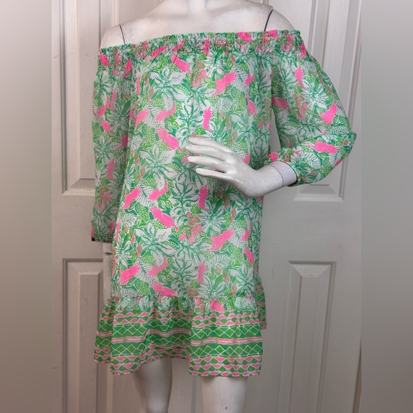 Lilly Pulitzer Pink and Green Floral Dress Size Small - Picture 11 of 15